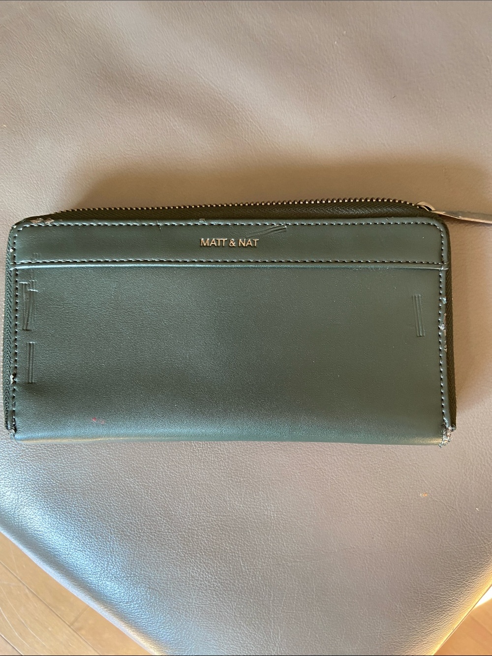 Matt & Nat Dark Green Zip-Around Wallet